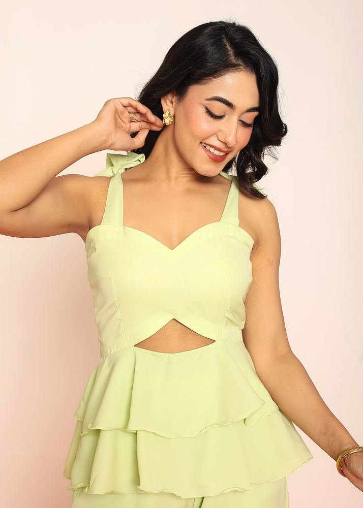 Lime green peplum top