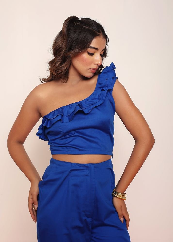 One shoulder ruffled top