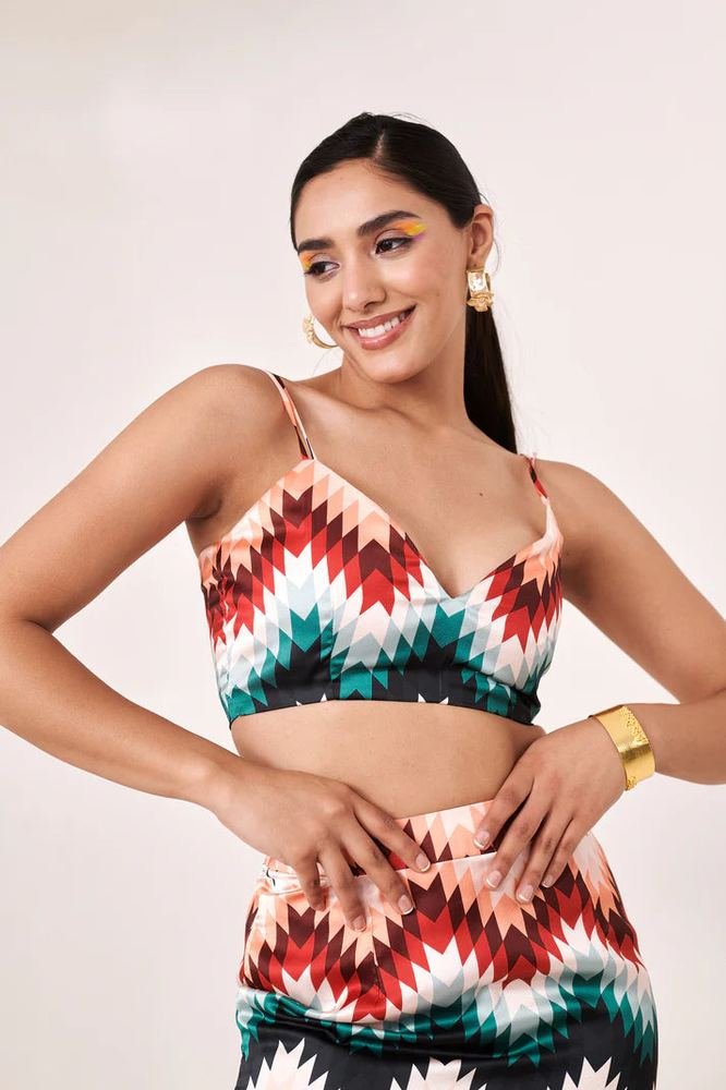Printed bralette top photo 2