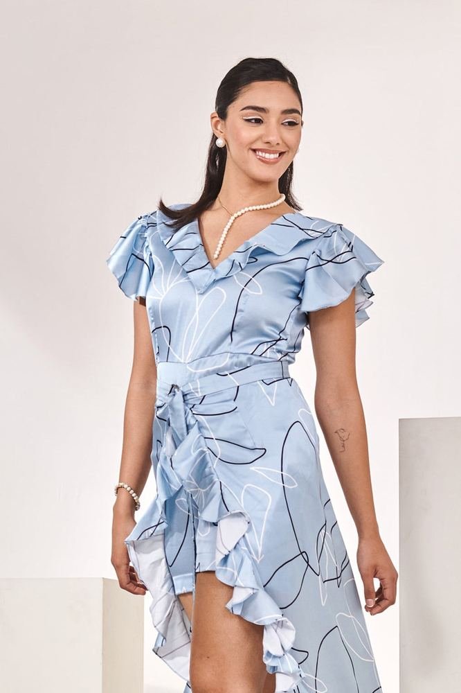 Swiss satin printed romper photo 3