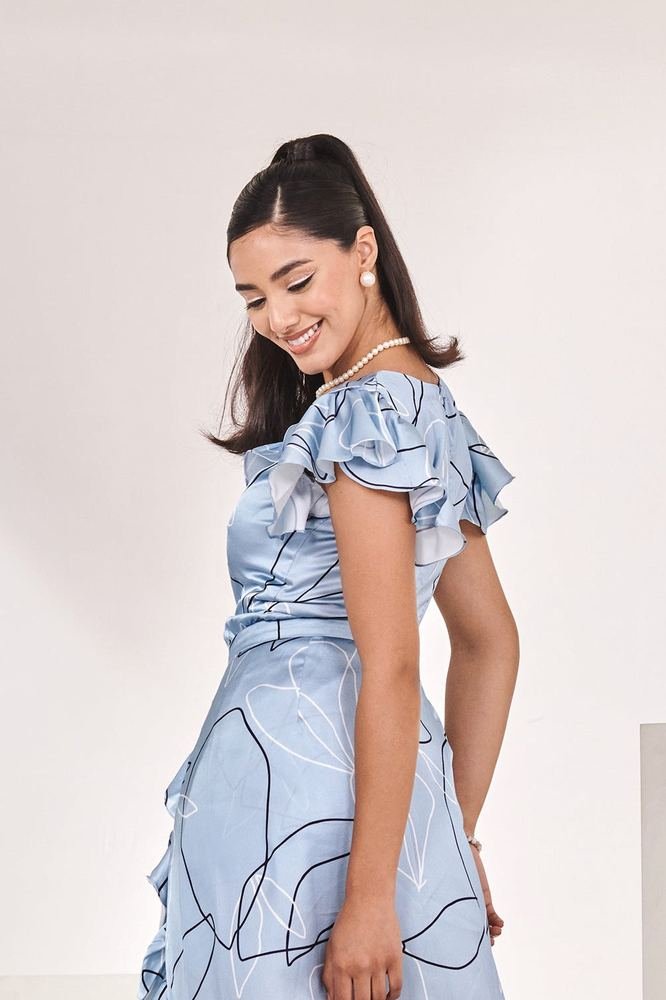 Swiss satin printed romper photo 4
