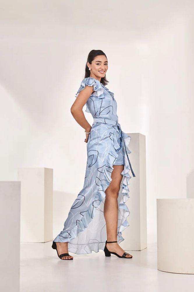 Swiss satin printed romper photo 2