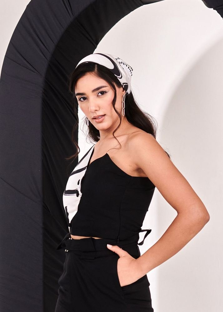 Swiss satin printed top photo 4