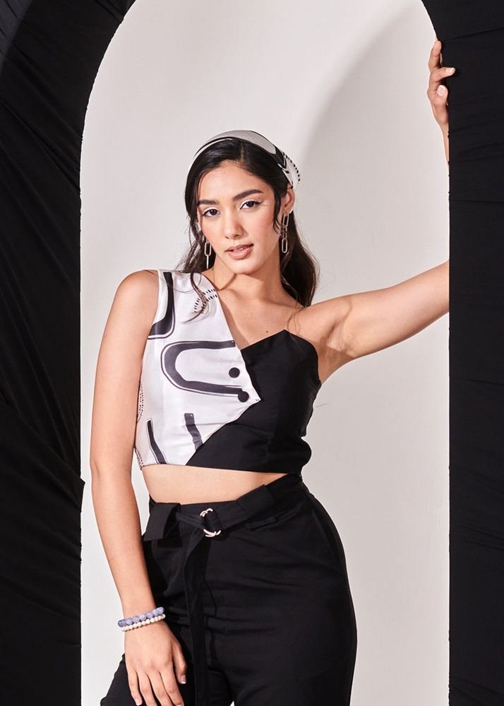 Swiss satin printed top photo 3