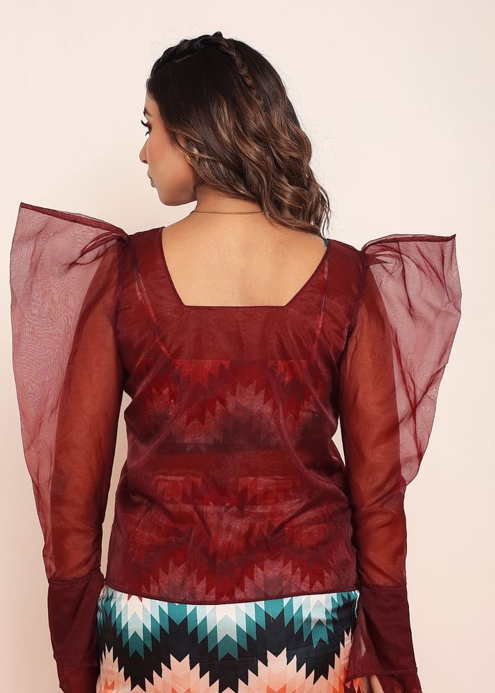 Wine organza top photo 2