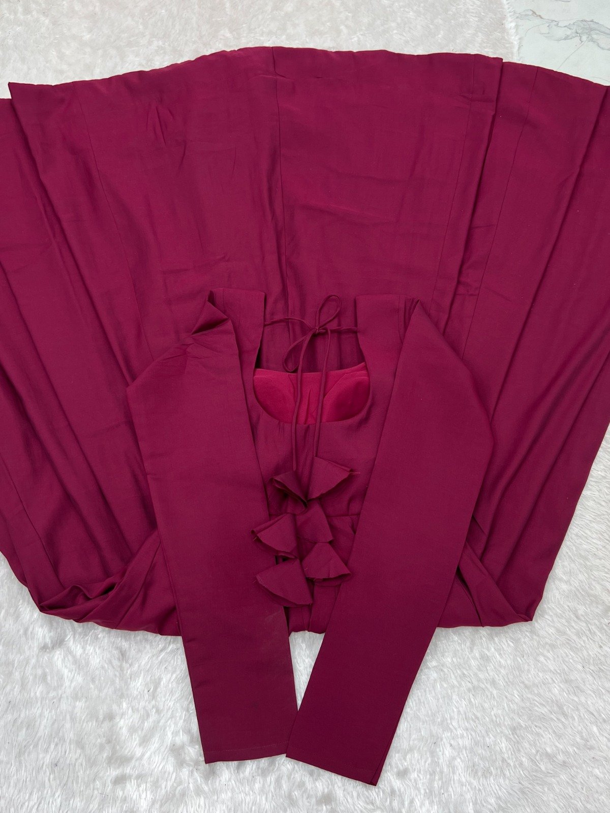 Premium Romansilk Chanderi Anarkali With Jacket & Dupatta Set photo 3