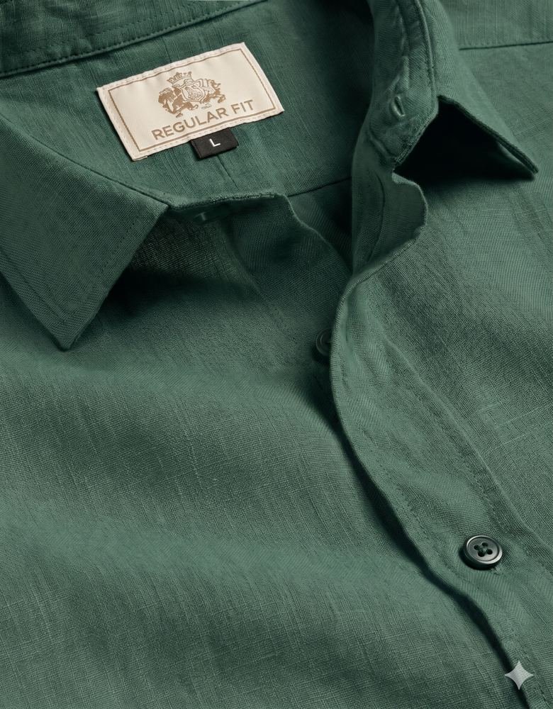 Organic Forest Sage Slub Cotton Shirt