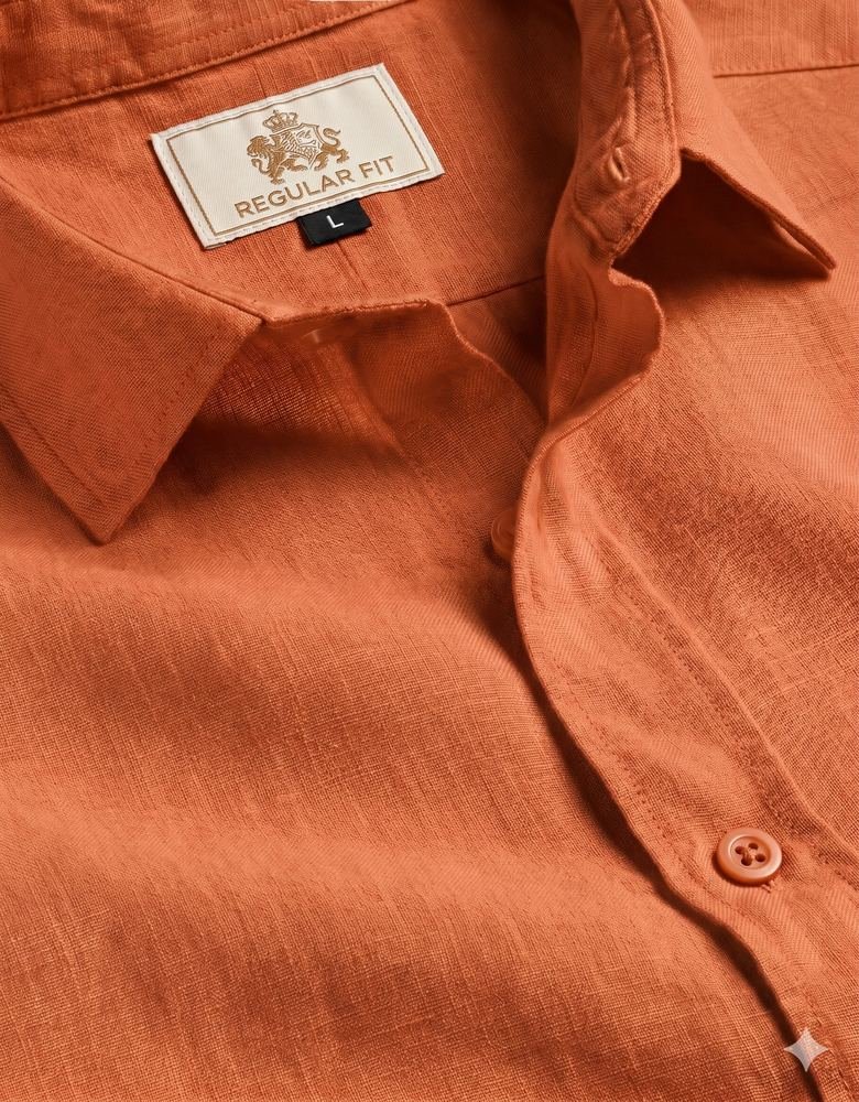 Terracotta Rust Traditional Cotton Shirt