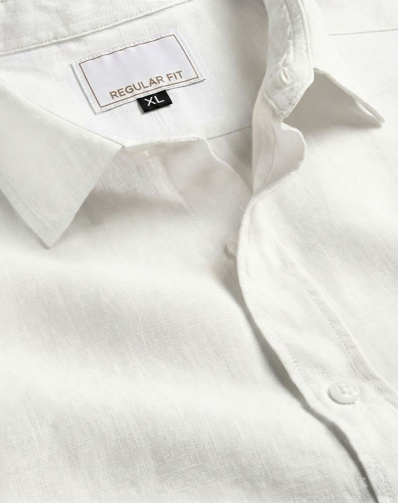 Pure White Classic Slub Cotton Shirt