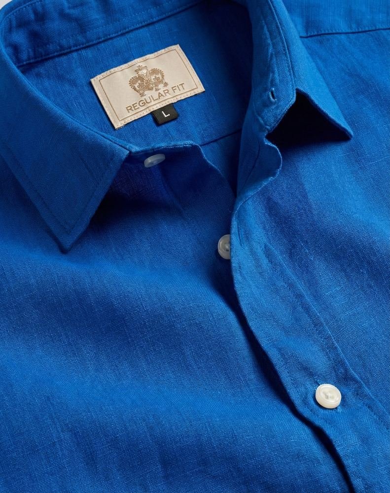 Royal Blue Cobalt Cotton Shirt