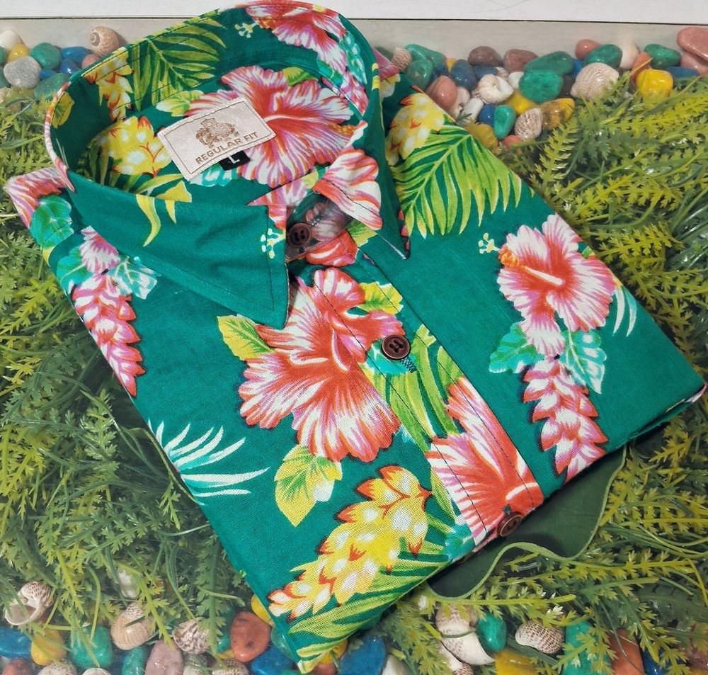 Emerald Isle Hibiscus Cotton Shirt