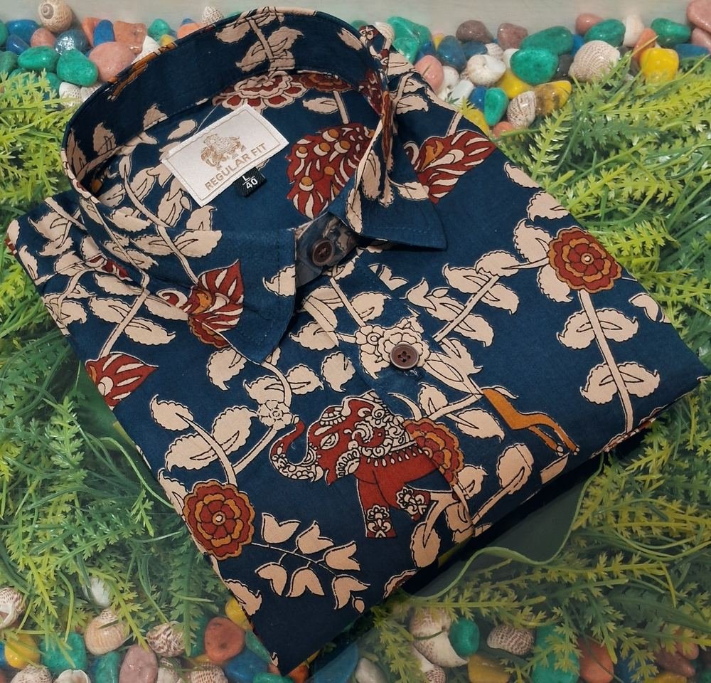Indigo Heritage Elephant Vine Shirt