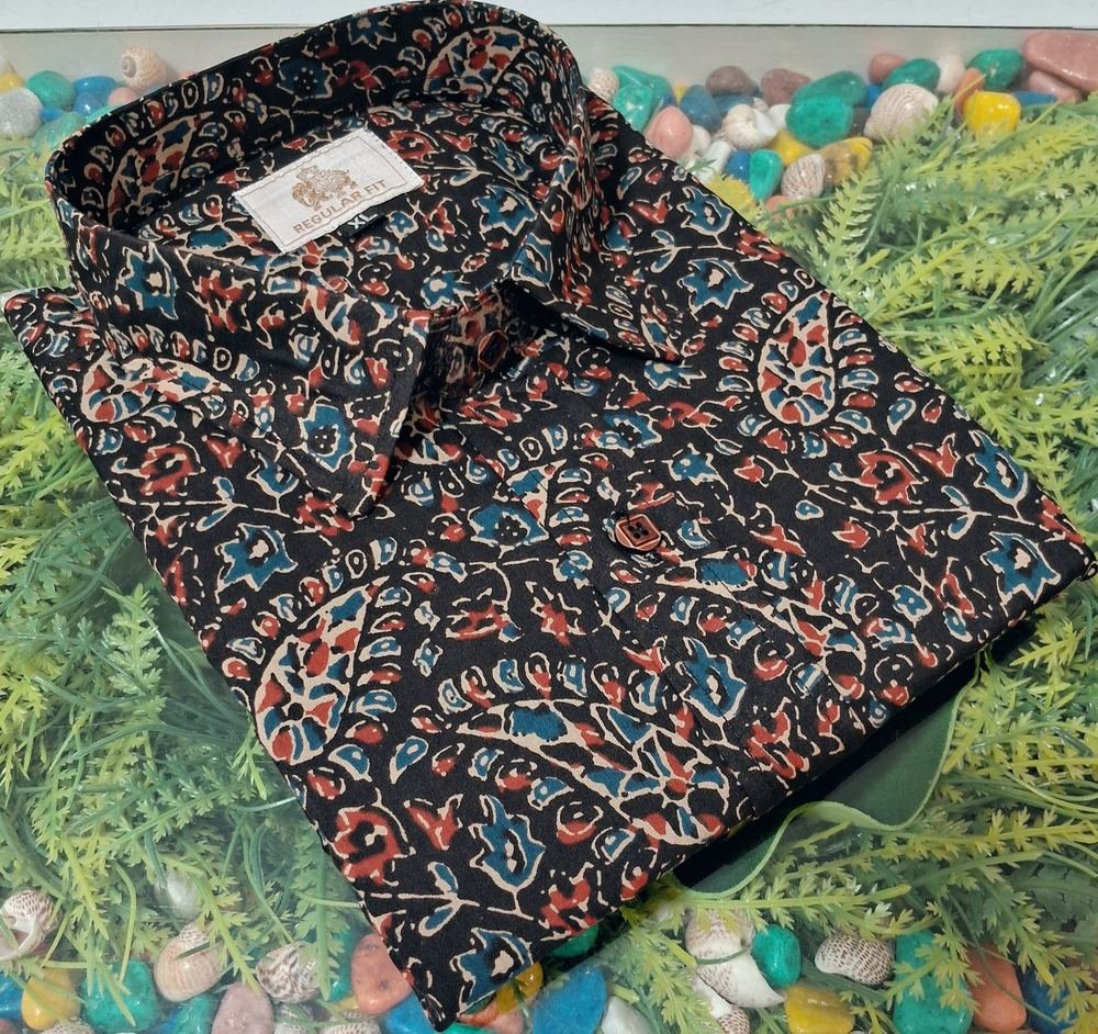 Rustic Floral Print Cotton Shirt