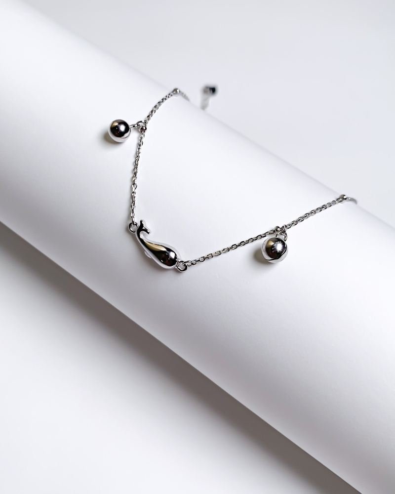 Silver Fish Charm Anklet photo 2