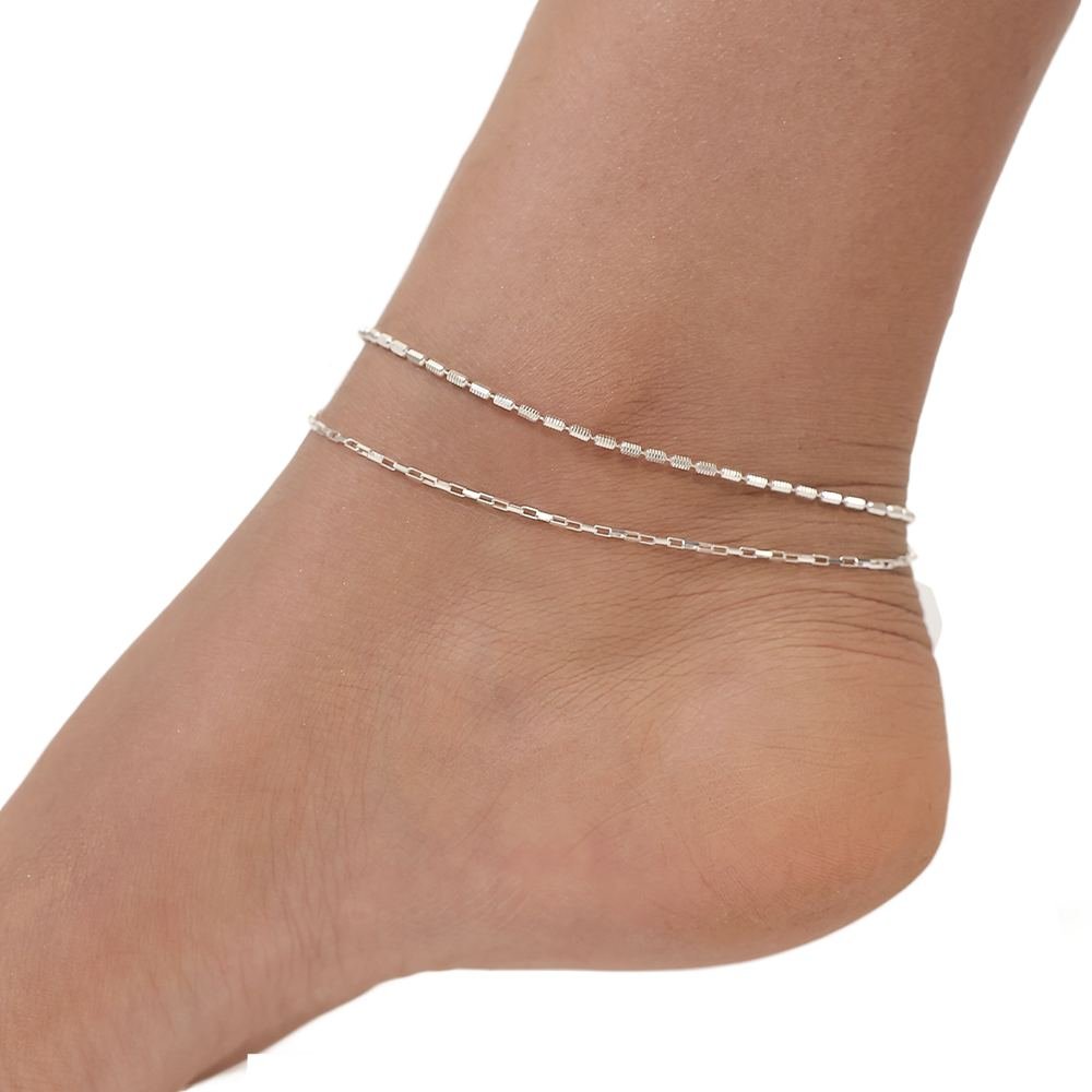 Silver Classic Chain Anklet photo 4