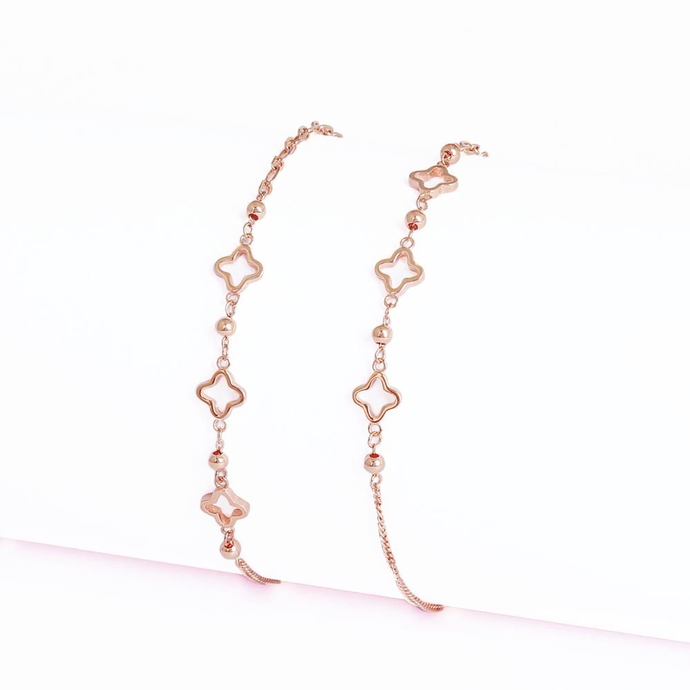 Rose Gold Floral Anklet photo 4