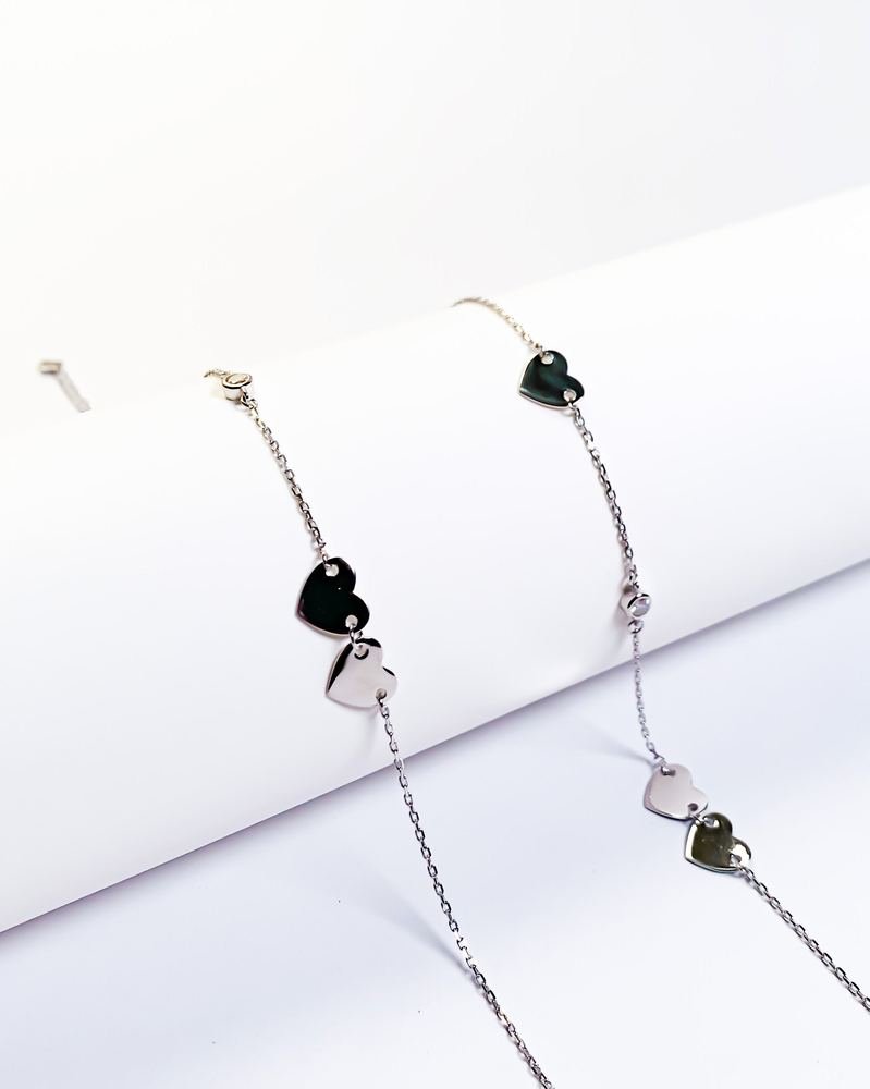 Silver Dua Heart Anklet photo 4