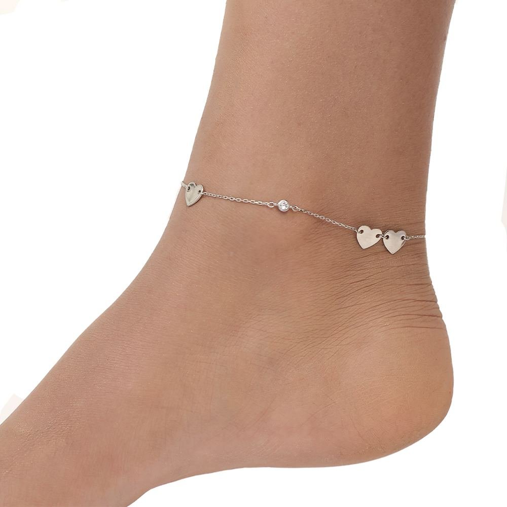 Silver Dua Heart Anklet photo 3