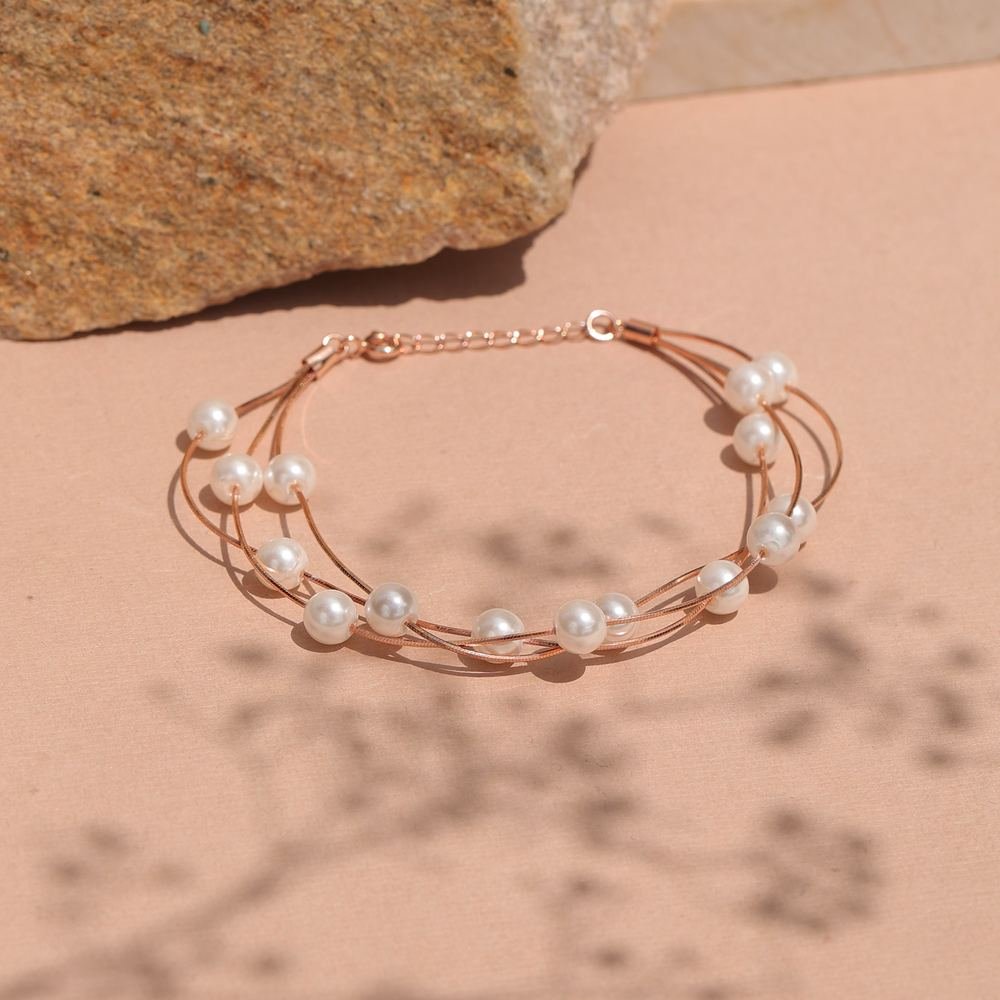 Rose Gold Pearl Bracelet photo 2