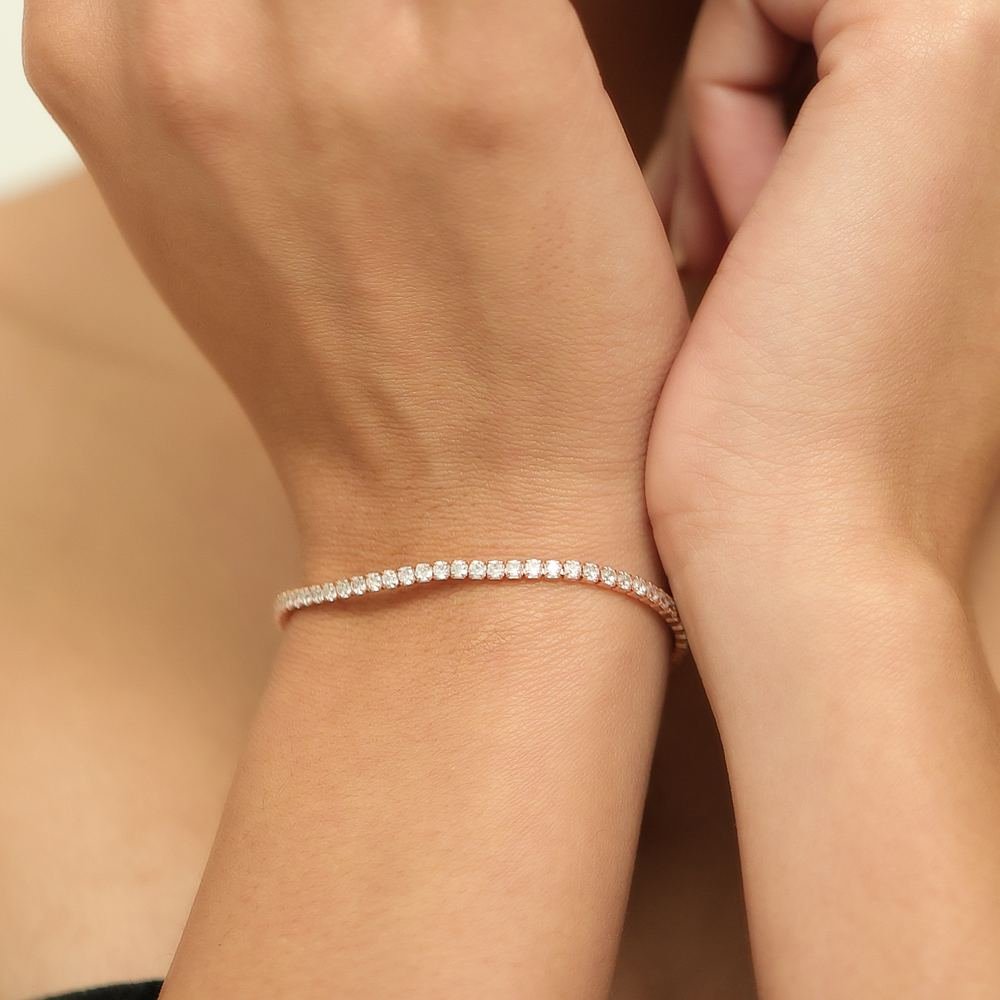 Rose Gold Zircon Minimal Bracelet