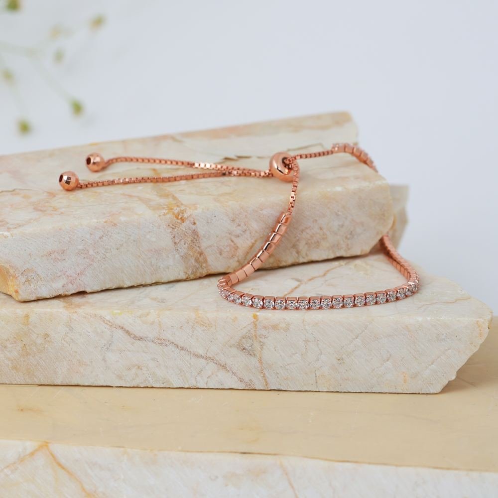 Rose Gold Zircon Minimal Bracelet photo 2