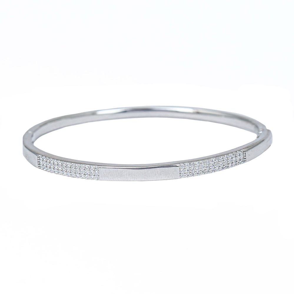 Silver Zircon Bold Kada photo 2