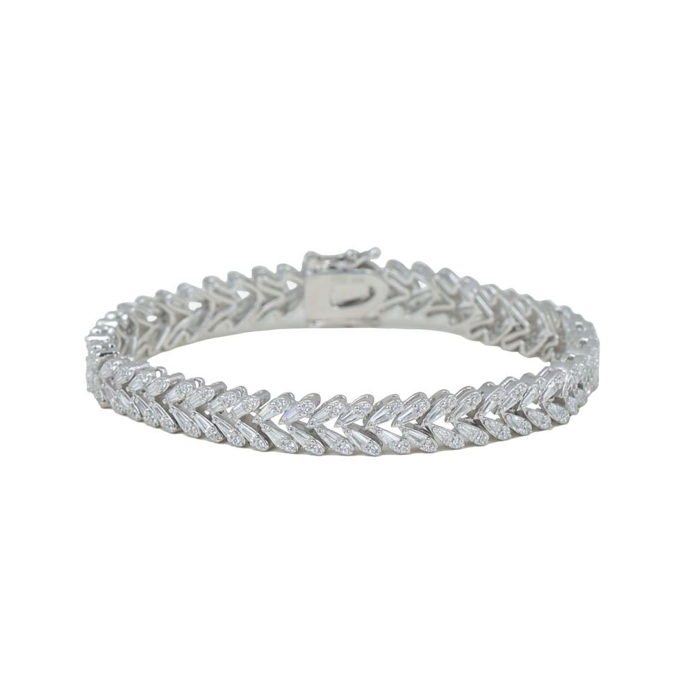 Silver Woven Leaf Bracelet photo 2