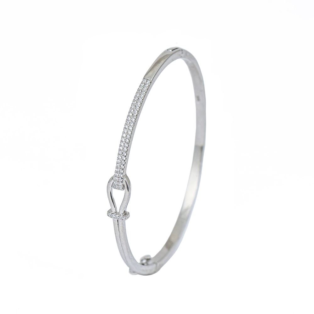 Silver Zircon Knot Kada photo 3