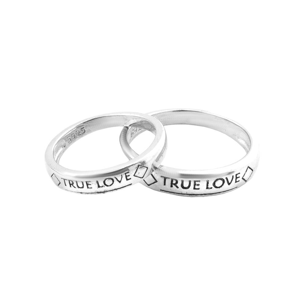 Silver True Love Couple Ring photo 3