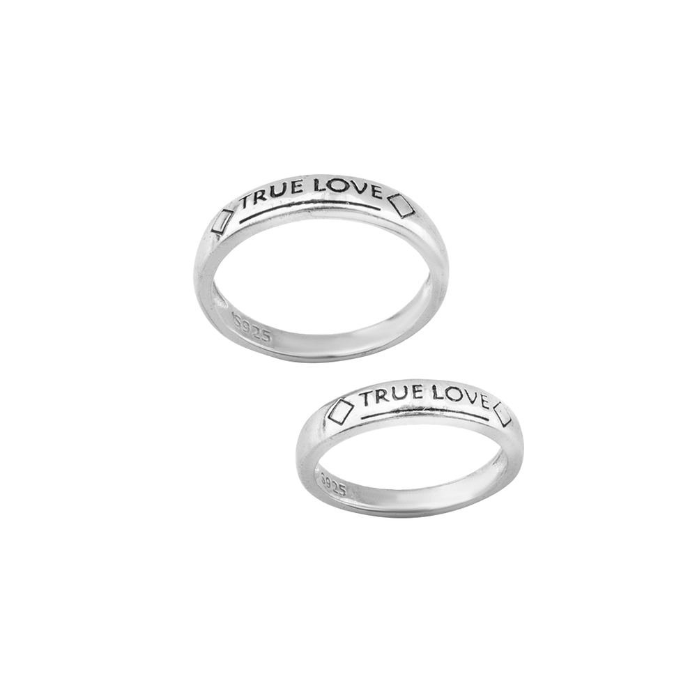 Silver True Love Couple Ring photo 4