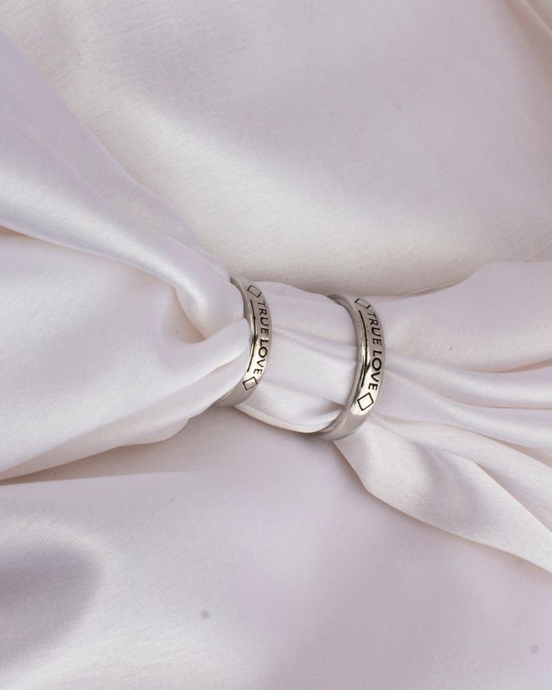 Silver True Love Couple Ring photo 2