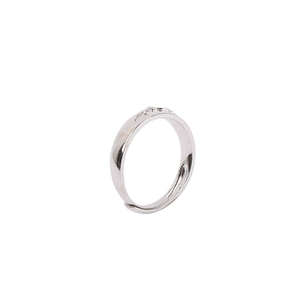 Silver Buckthorn Sky Blue Stone Couple Ring photo 3