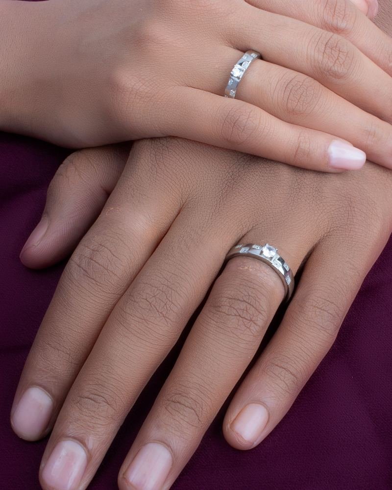 Silver Let's Glow Couple Ring photo 2