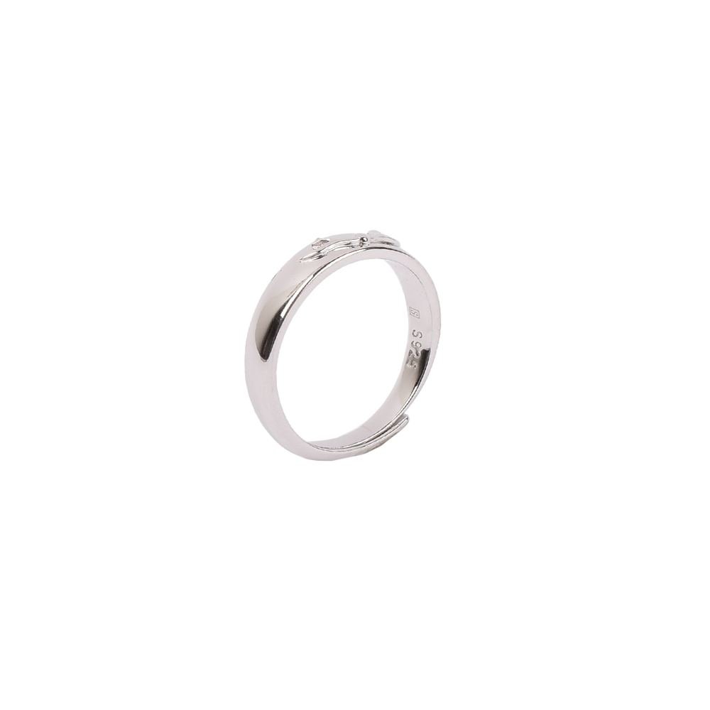 Silver Buckthorn White Stone Couple Ring photo 4