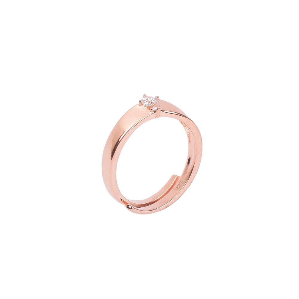 Rose Gold Zircon Made For You Couple Ring photo 4