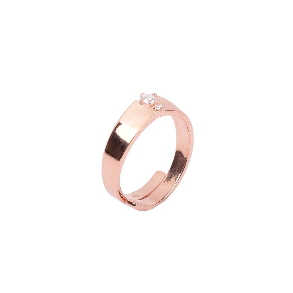 Rose Gold Zircon Made For You Couple Ring photo 3