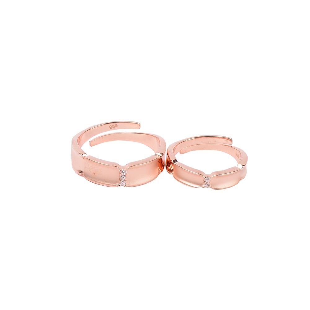 Rose Gold Minimal Couple Ring photo 2