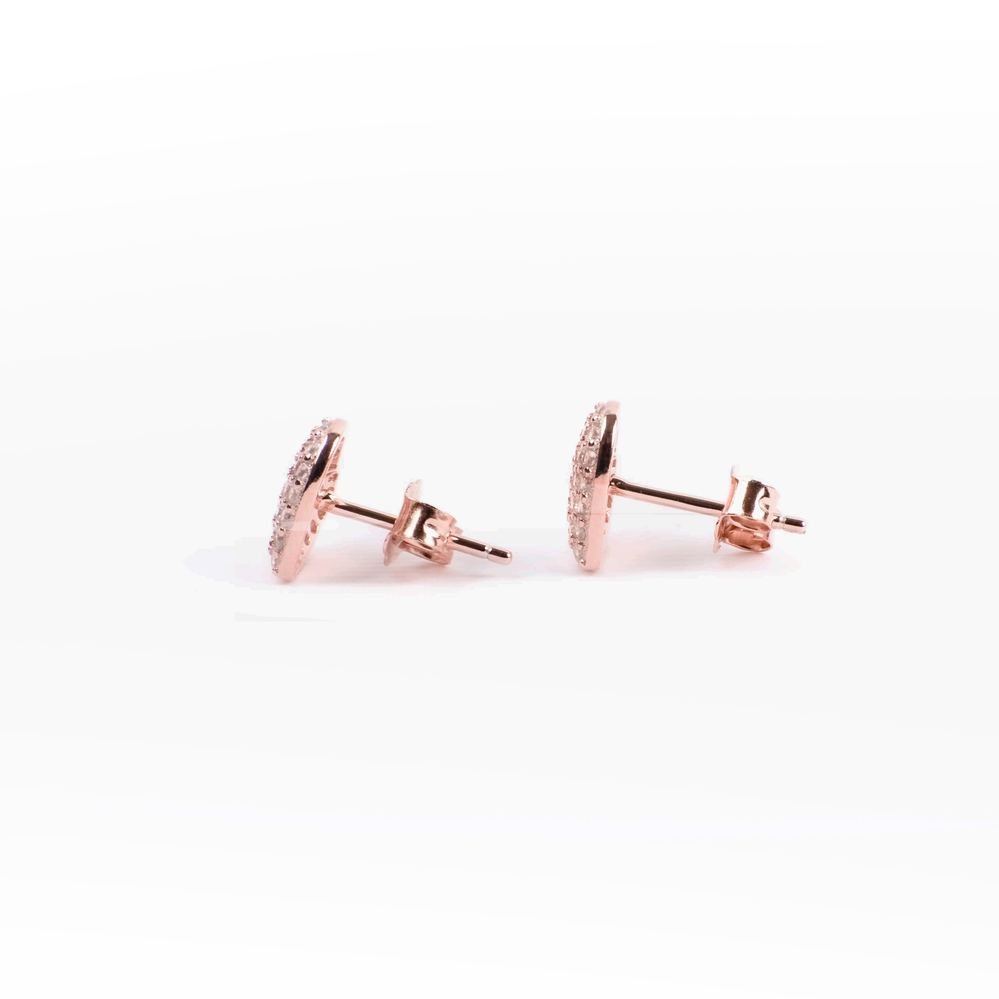 Rose Gold Zircon Heart Stud Earrings photo 4