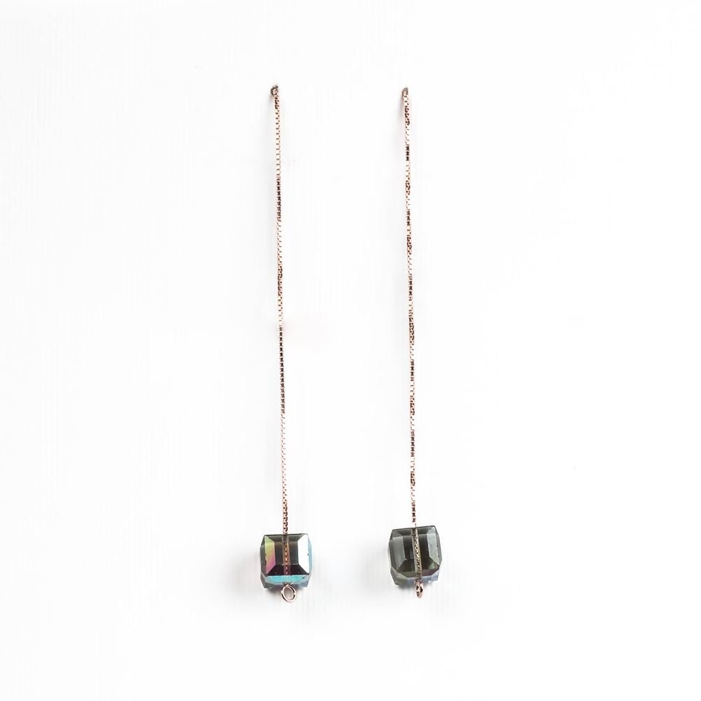 SW Rose Gold Rainbow Cuboid Danglers photo 2