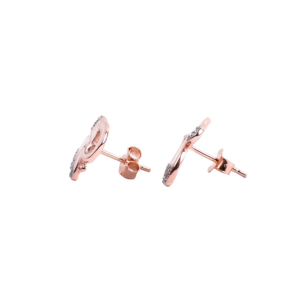 Rose Gold Peacock Feather Stud Earrings photo 4
