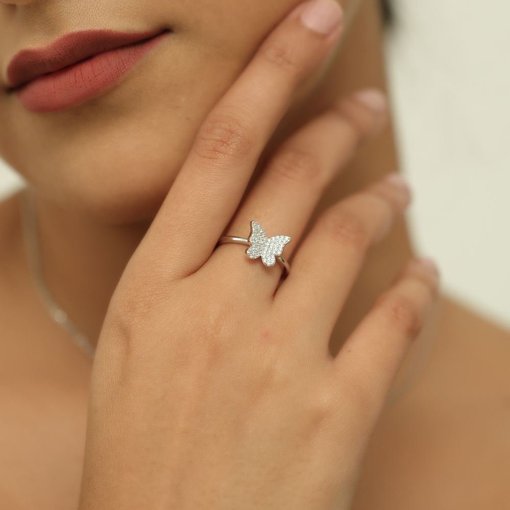 Silver Zircon Butterfly Set photo 3