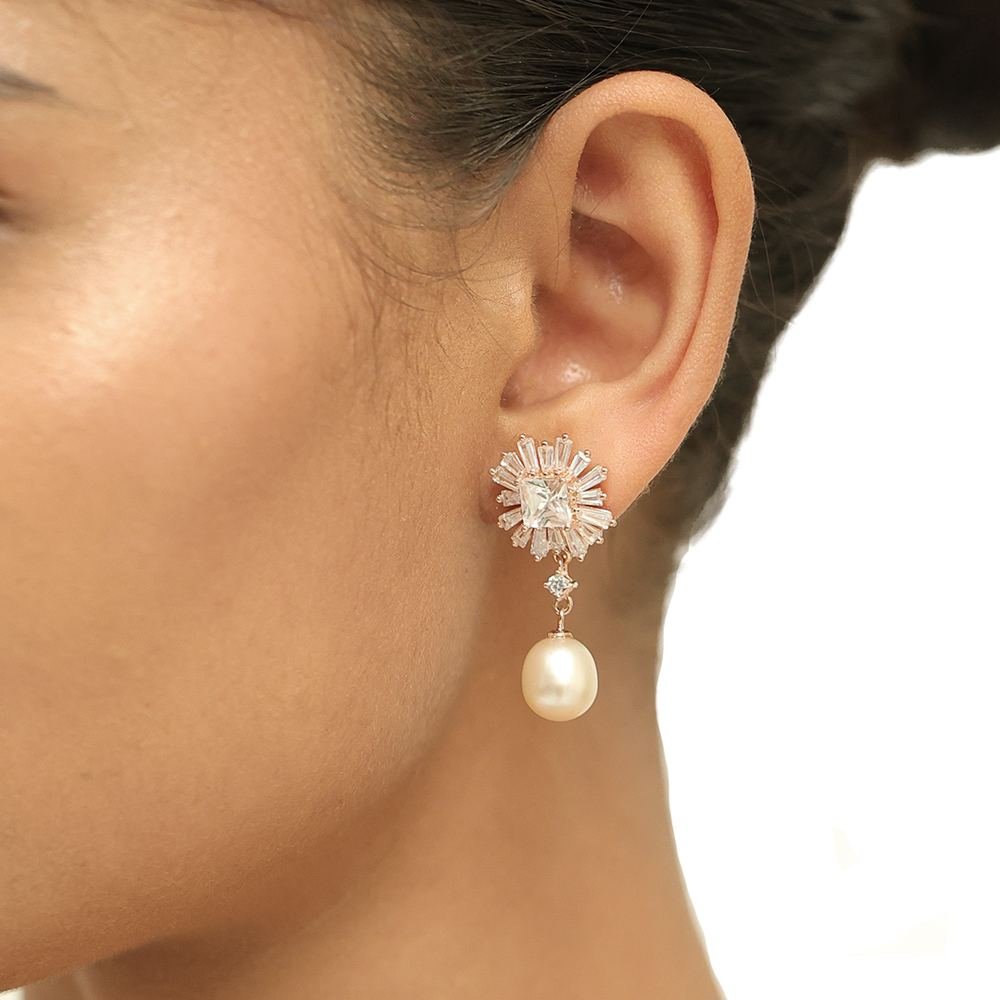 Rose Gold Crystal Pearl Set photo 2