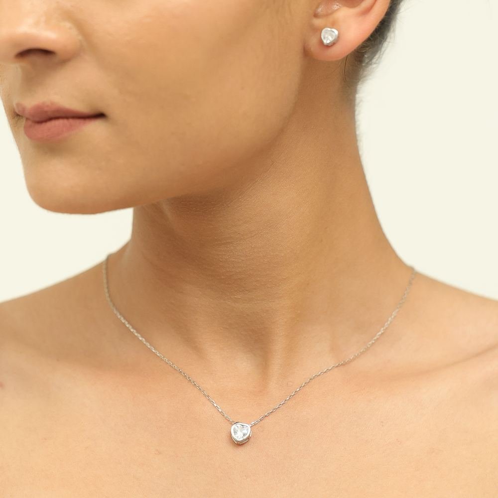 Silver Shining Heart Set photo 2