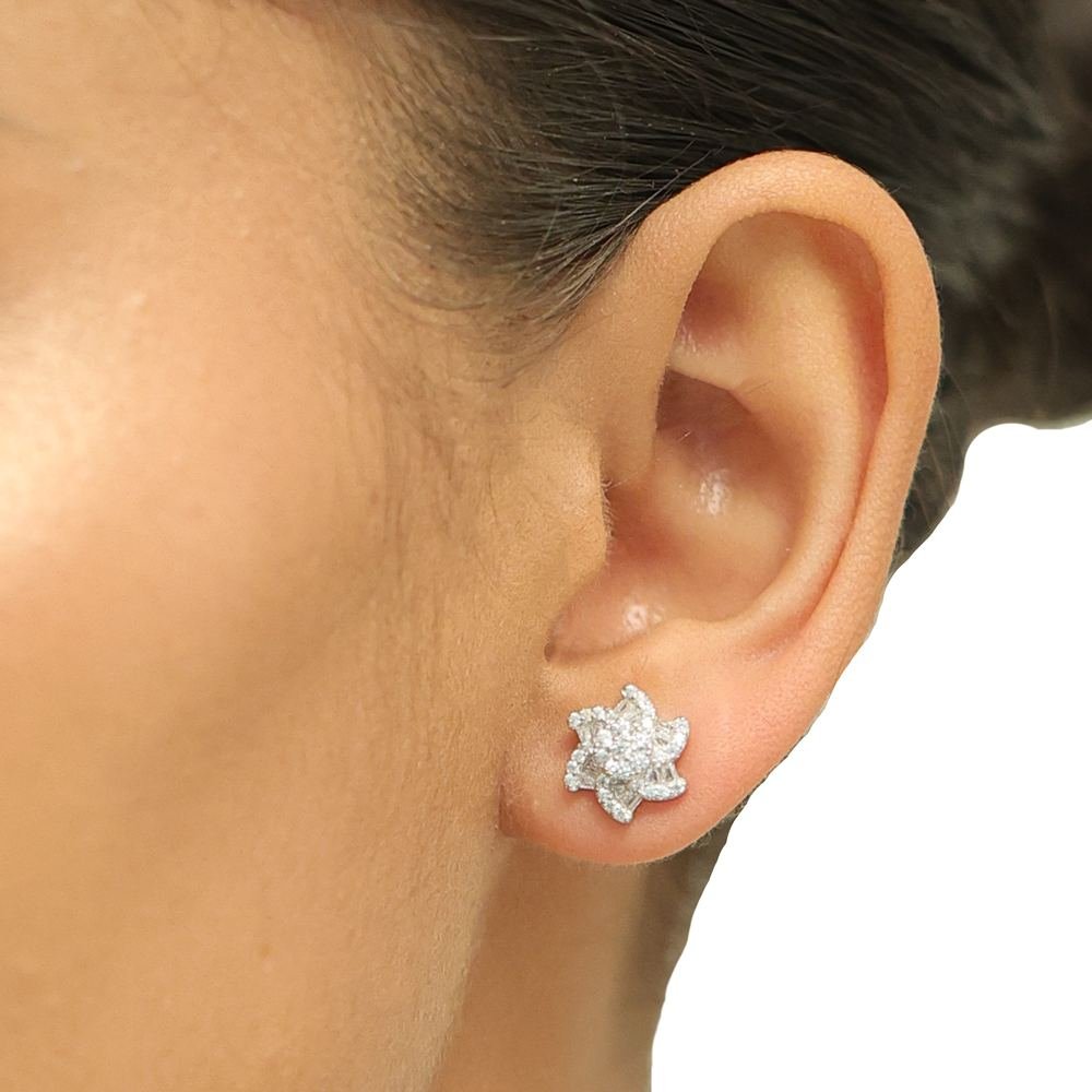 Silver Zircon Floral Set photo 2