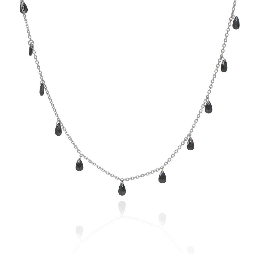 Silver Black Fancy Necklace photo 3