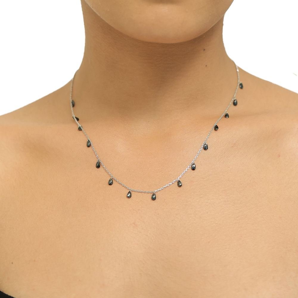 Silver Black Fancy Necklace photo 2