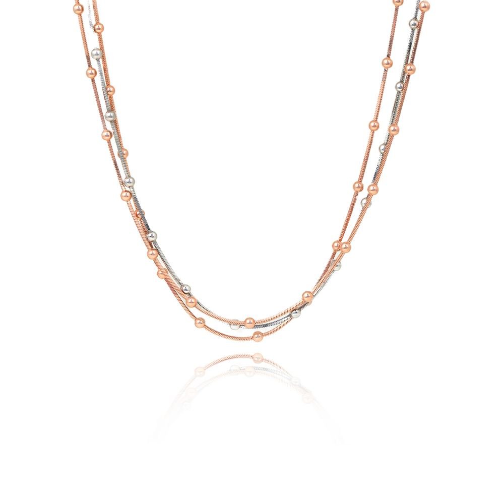 Multi Toned Triple Layer Necklace photo 3