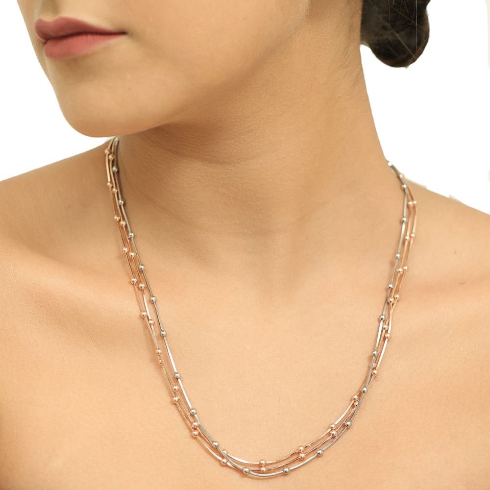 Multi Toned Triple Layer Necklace photo 2