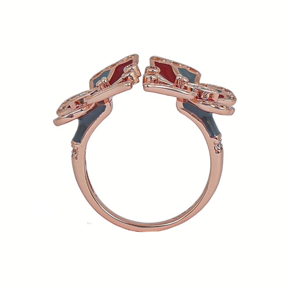 Rose Gold Multicoloured Butterfly Ring photo 4