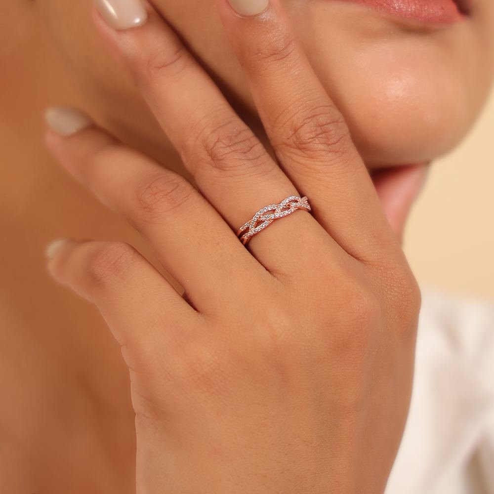 Rose Gold Crossover Ring